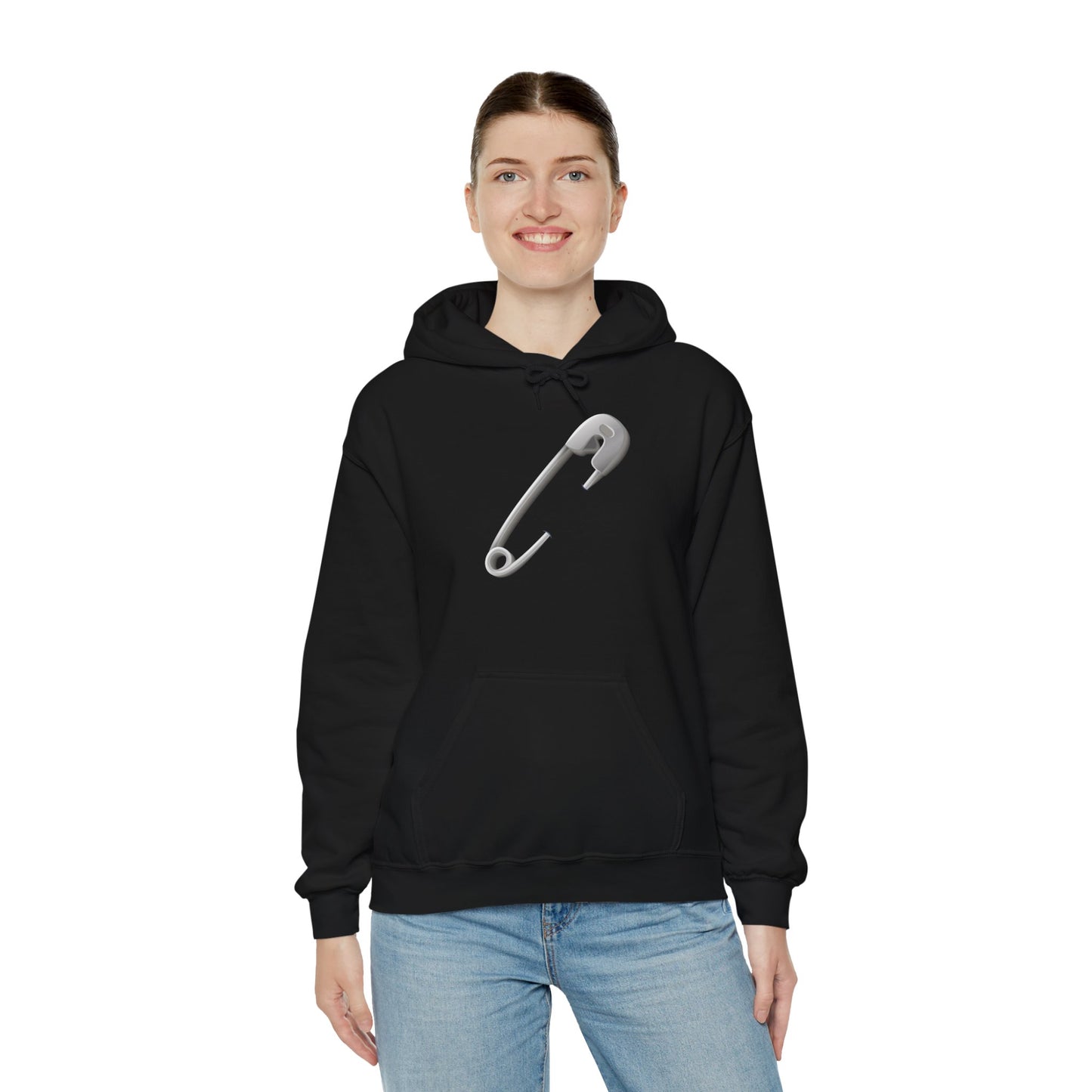 Unisex Heavy Blend™ Hooded Sweatshirt - Minimalist Safety Pin Design