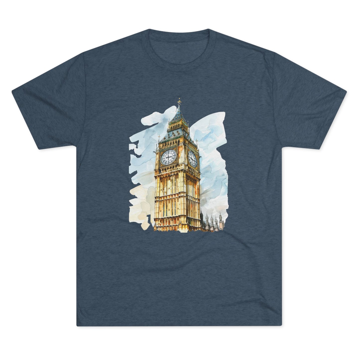 Iconic Big Ben Clock Tower Soft  Unisex Tri-Blend Crew Tee