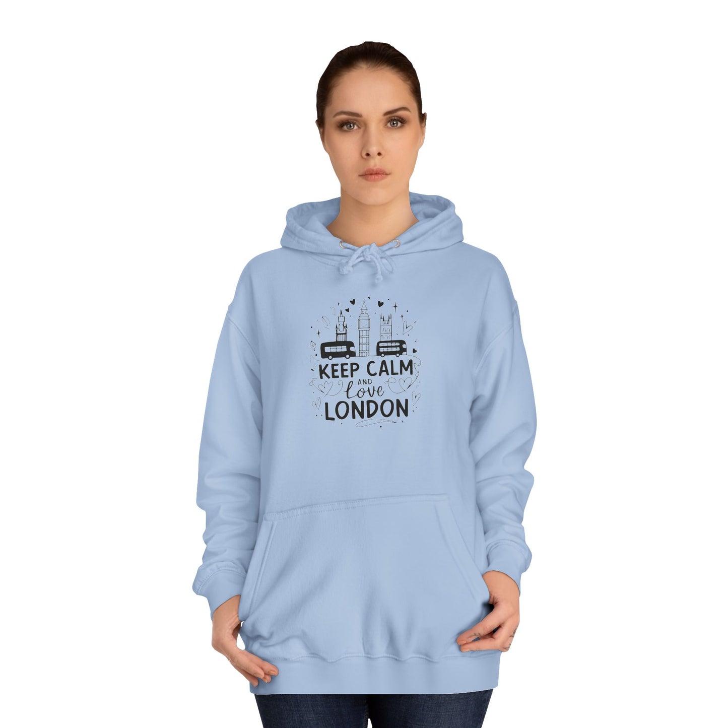 Unisex College Hoodie - Keep Calm and Love London