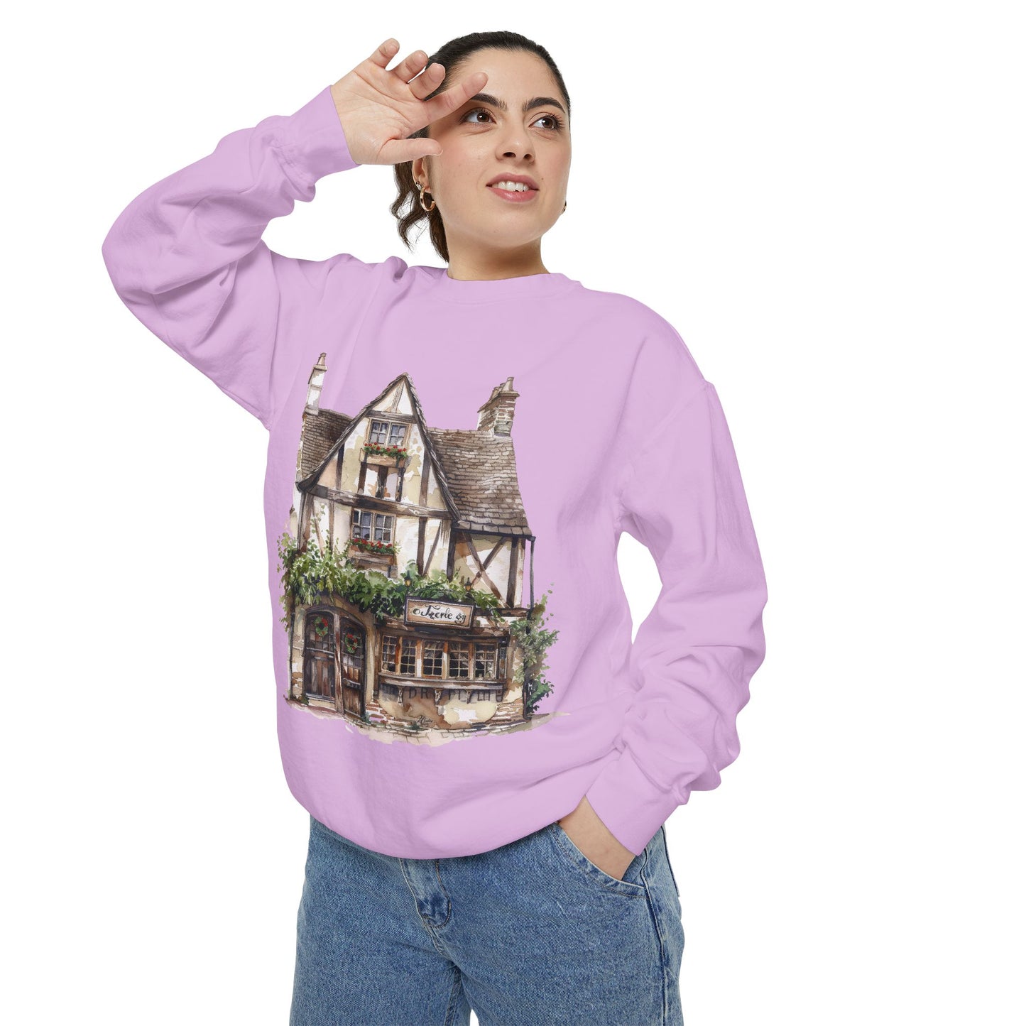 Unisex Garment-Dyed Sweatshirt - British Village Houses
