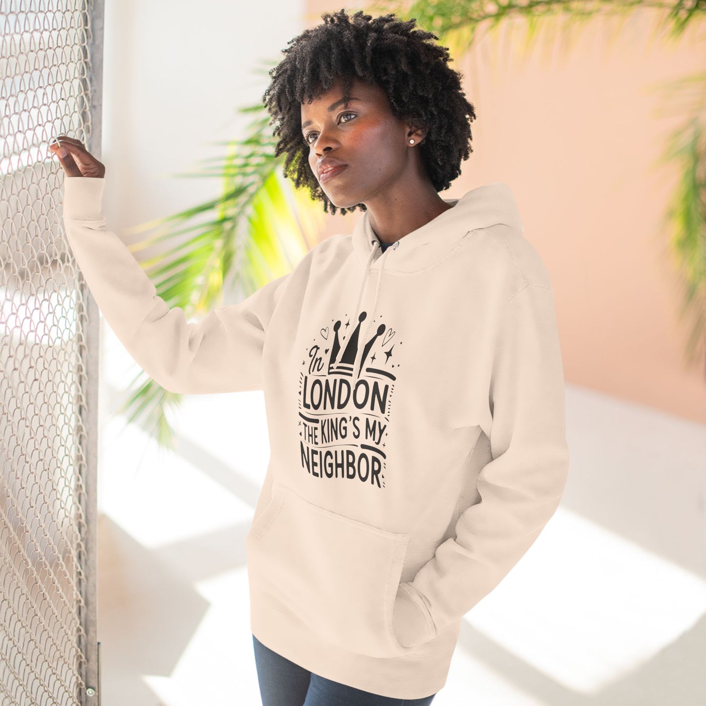 Three-Panel Fleece Hoodie - King's my Neighbour