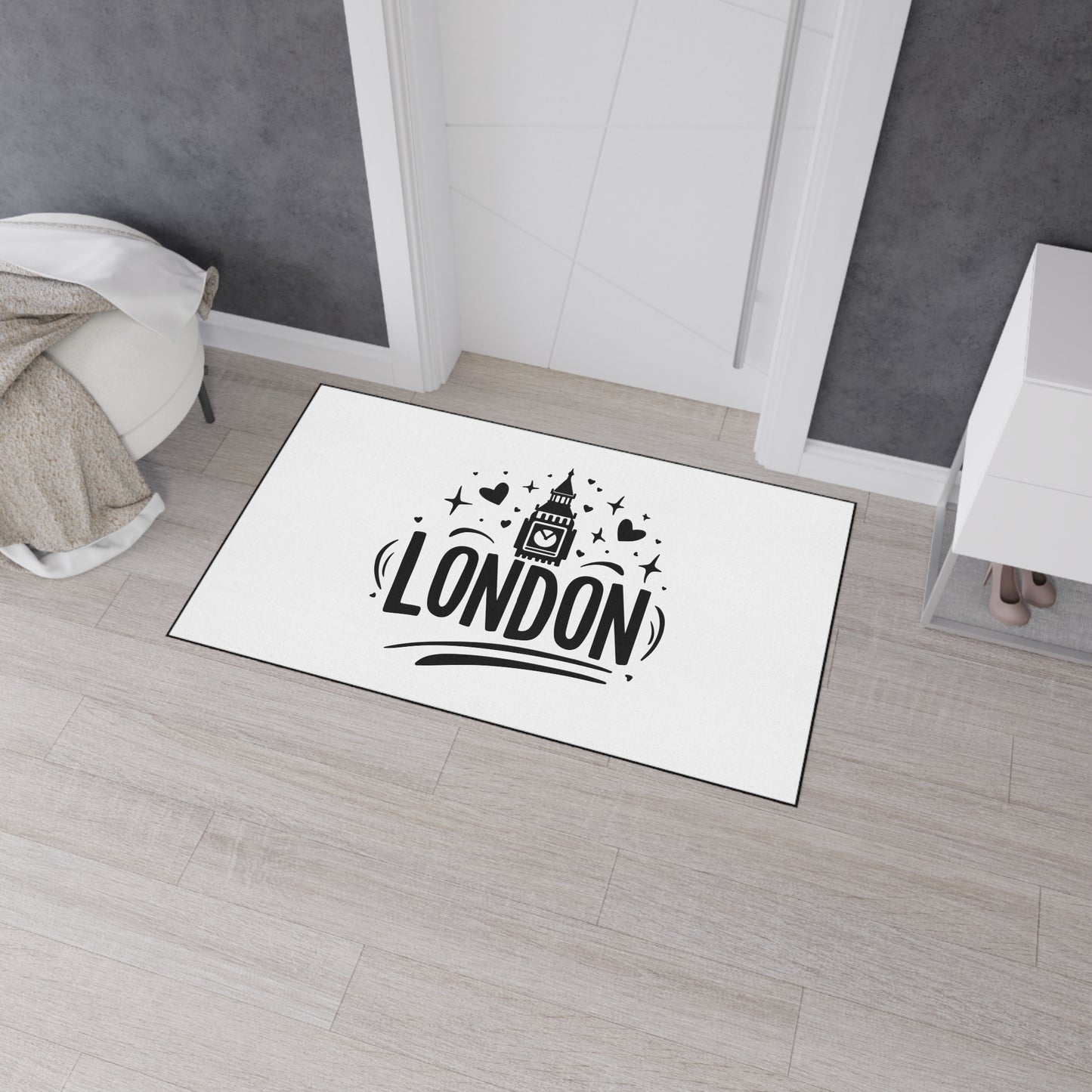 Stylish London Floor Mat | Heavy Duty Home Decor, Entryway Rug, UK Themed Gift, Kitchen Accessory, Housewarming Present