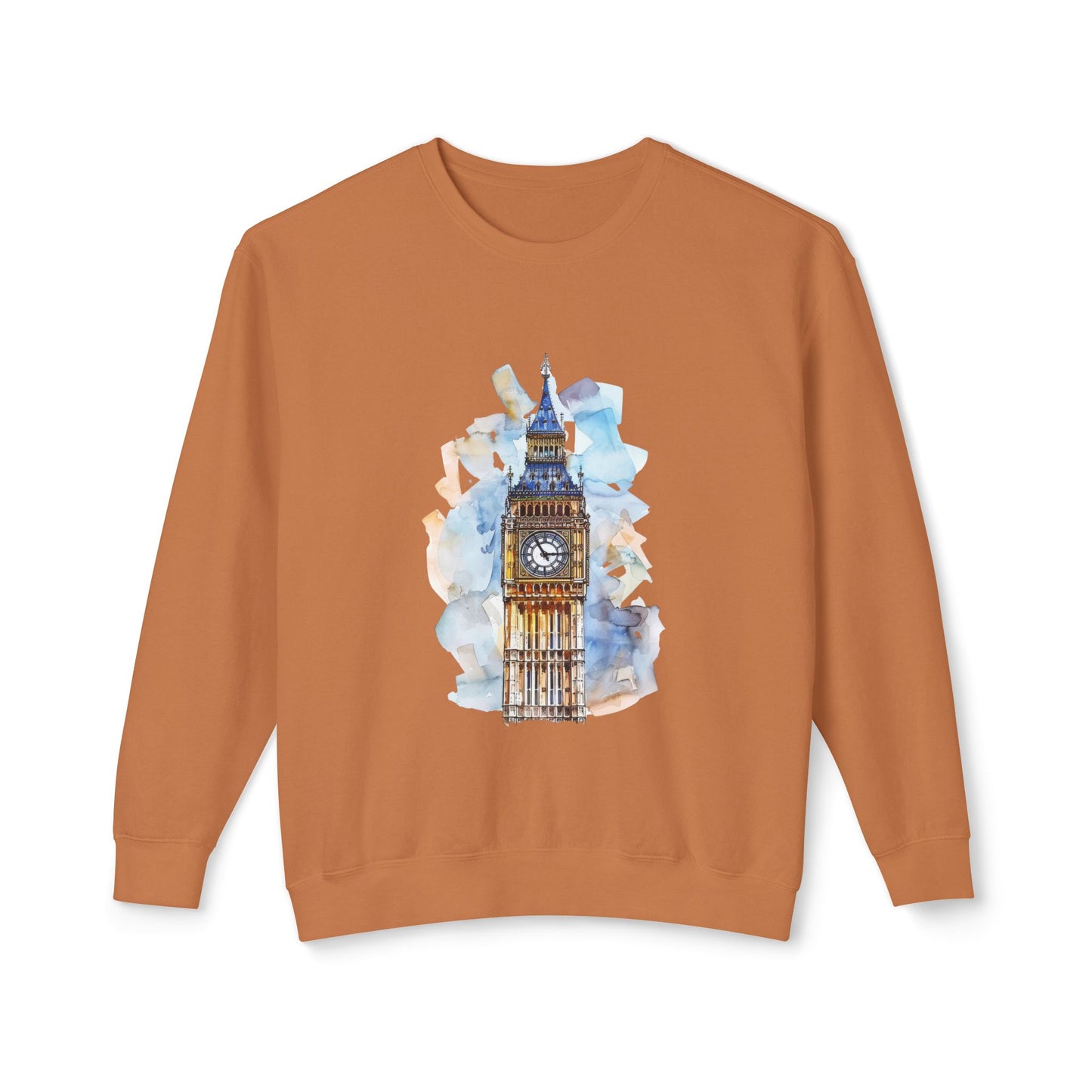 Unisex Lightweight Crewneck Sweatshirt - Iconic Big Ben Clock Tower Design