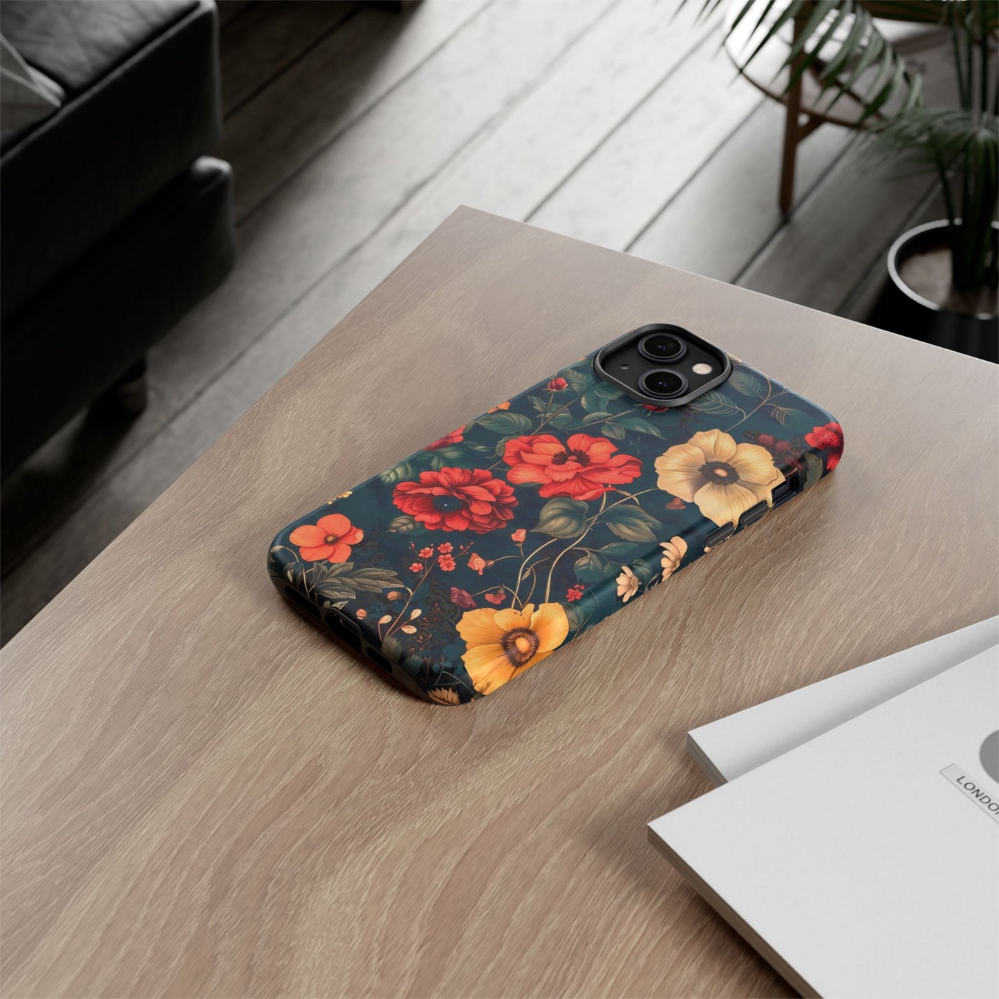 Floral Phone Case, Tough Cases, Flower Motif, Protective Cover, Gift for Her, Floral Design, Spring Accessory