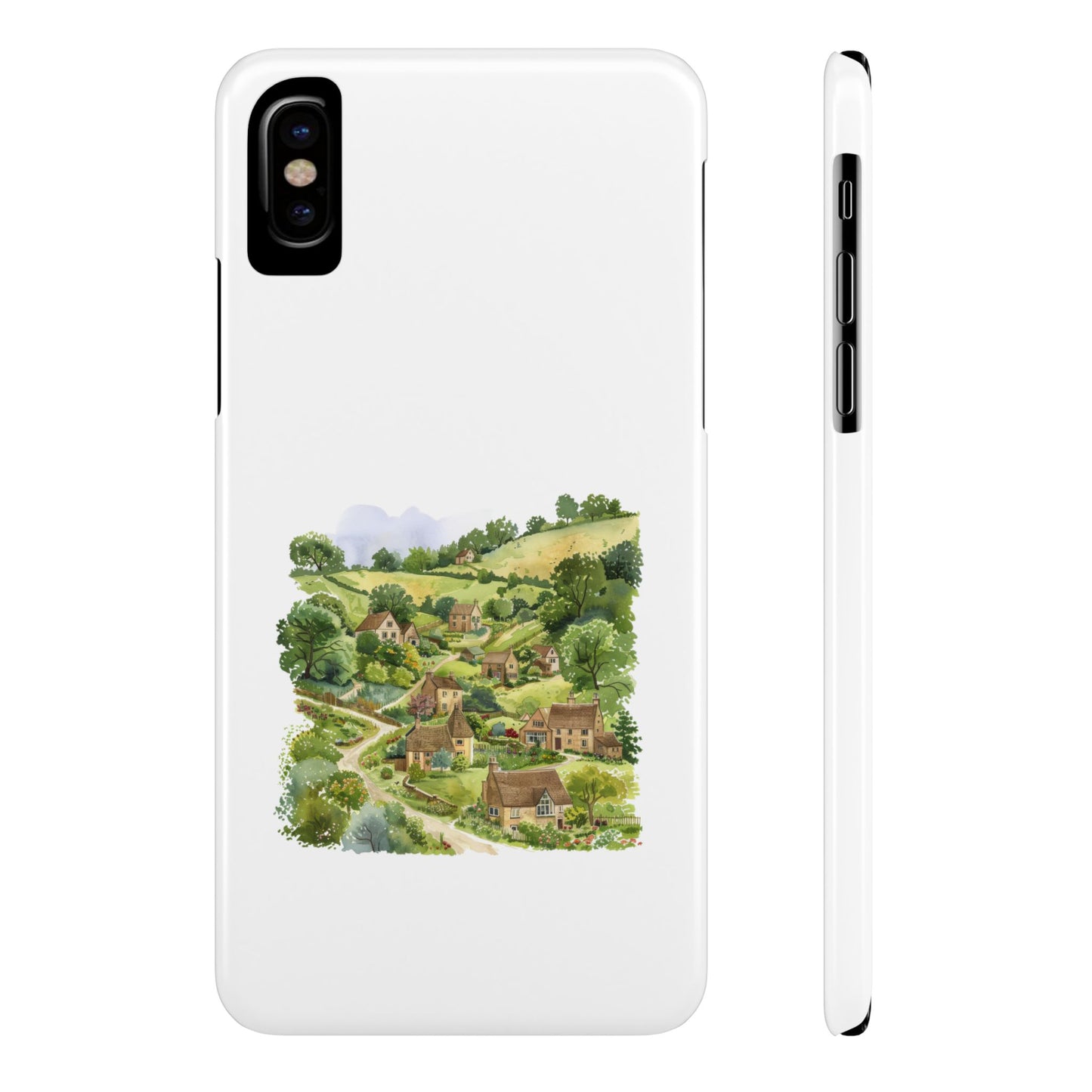 Charming Village Slim Phone Cases - Farmhouse Aesthetic, Rural Life Decor, Nature Gift, Perfect for Travelers