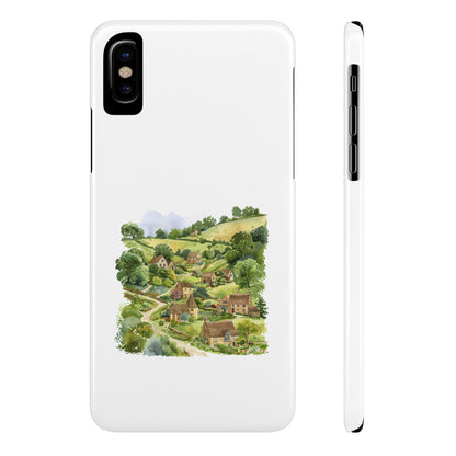Charming Village Slim Phone Cases - Farmhouse Aesthetic, Rural Life Decor, Nature Gift, Perfect for Travelers