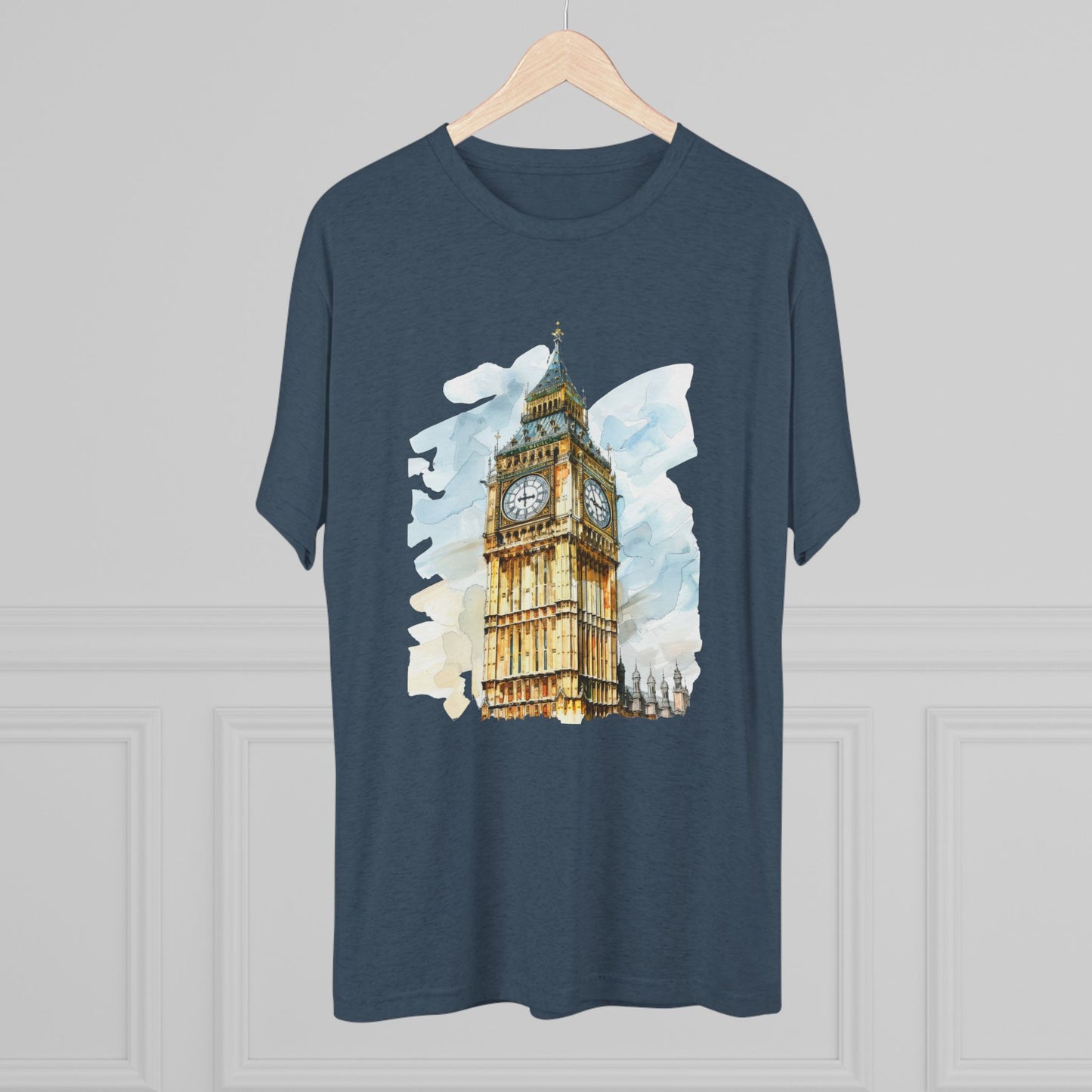 Iconic Big Ben Clock Tower Soft  Unisex Tri-Blend Crew Tee