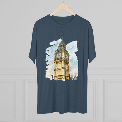 Iconic Big Ben Clock Tower Soft  Unisex Tri-Blend Crew Tee