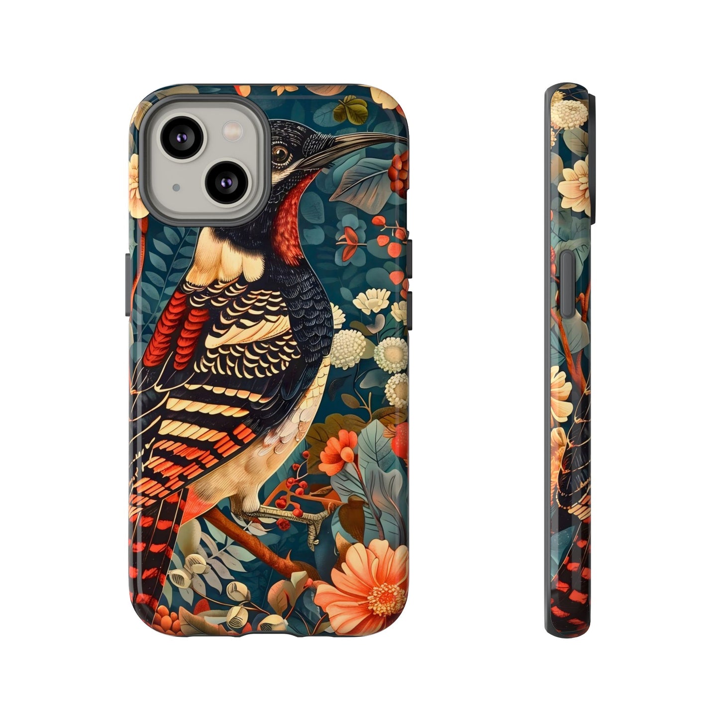 Nature-Inspired Phone Case with Floral Art, Tough Phone Cover, Protective Case, Gift for Nature Lovers, Unique Phone Accessory