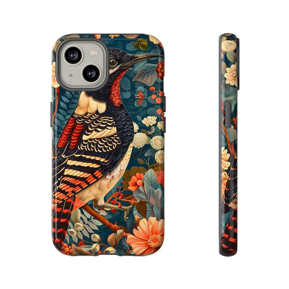 Nature-Inspired Phone Case with Floral Art, Tough Phone Cover, Protective Case, Gift for Nature Lovers, Unique Phone Accessory