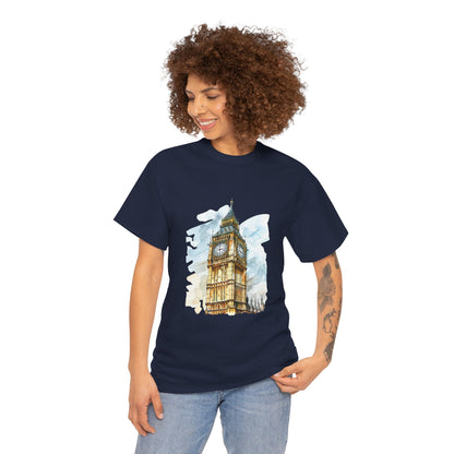 Unisex Heavy Cotton Tee - Echoes of London - Big Ben’s Legacy