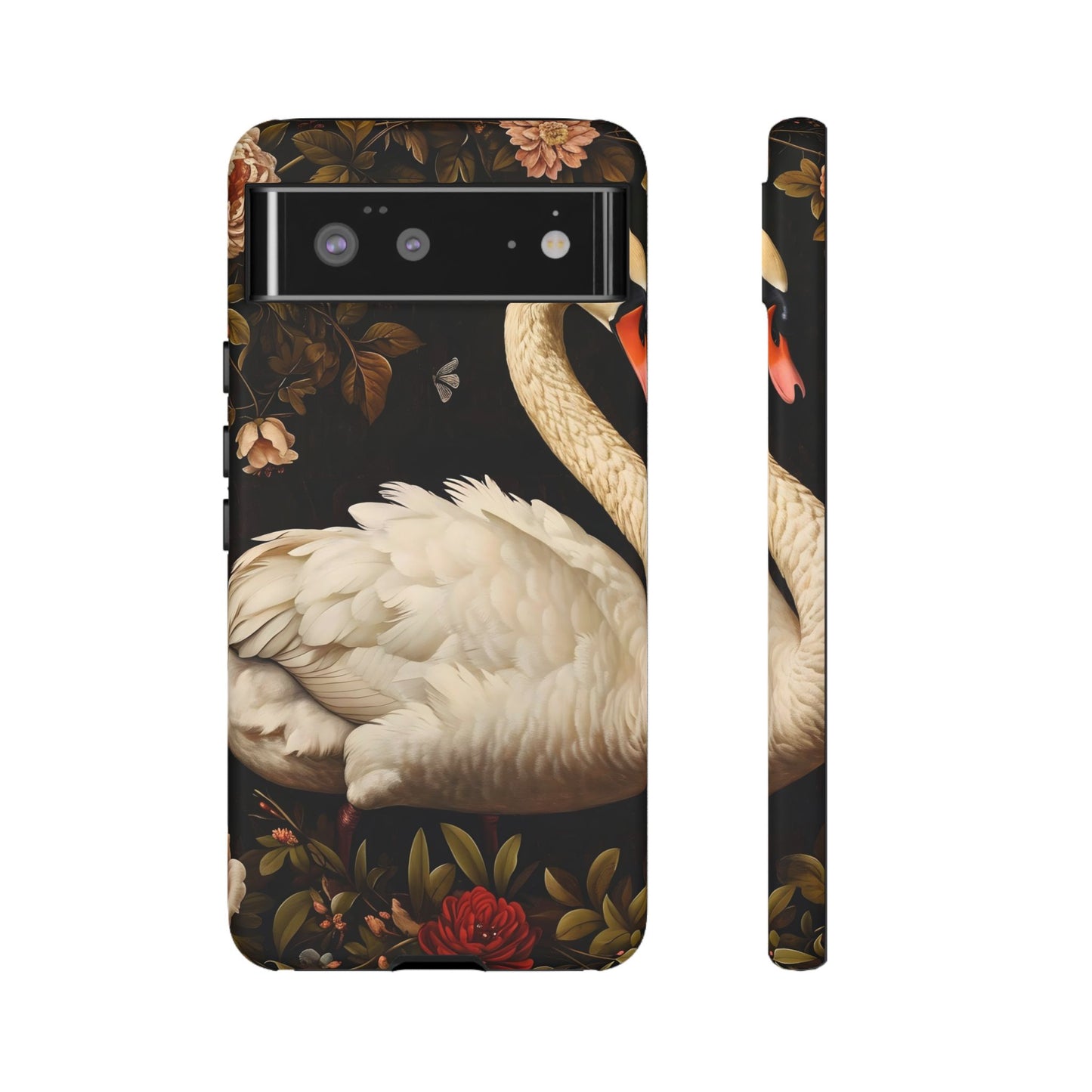 Elegant Swan Phone Case, Floral iPhone Cover, Tough Phone Case, Gift for Her, Nature Lover, Mother's Day, Birthday