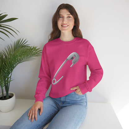Unisex Heavy Blend™ Crewneck Sweatshirt - Minimalist Safety Pin Design