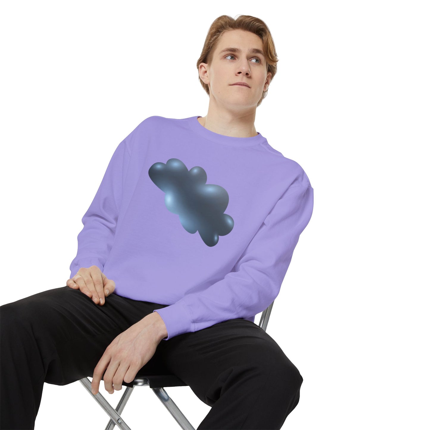 Unisex Garment-Dyed Sweatshirt Relaxed - Serene Cloudscape Dreamy Cloud