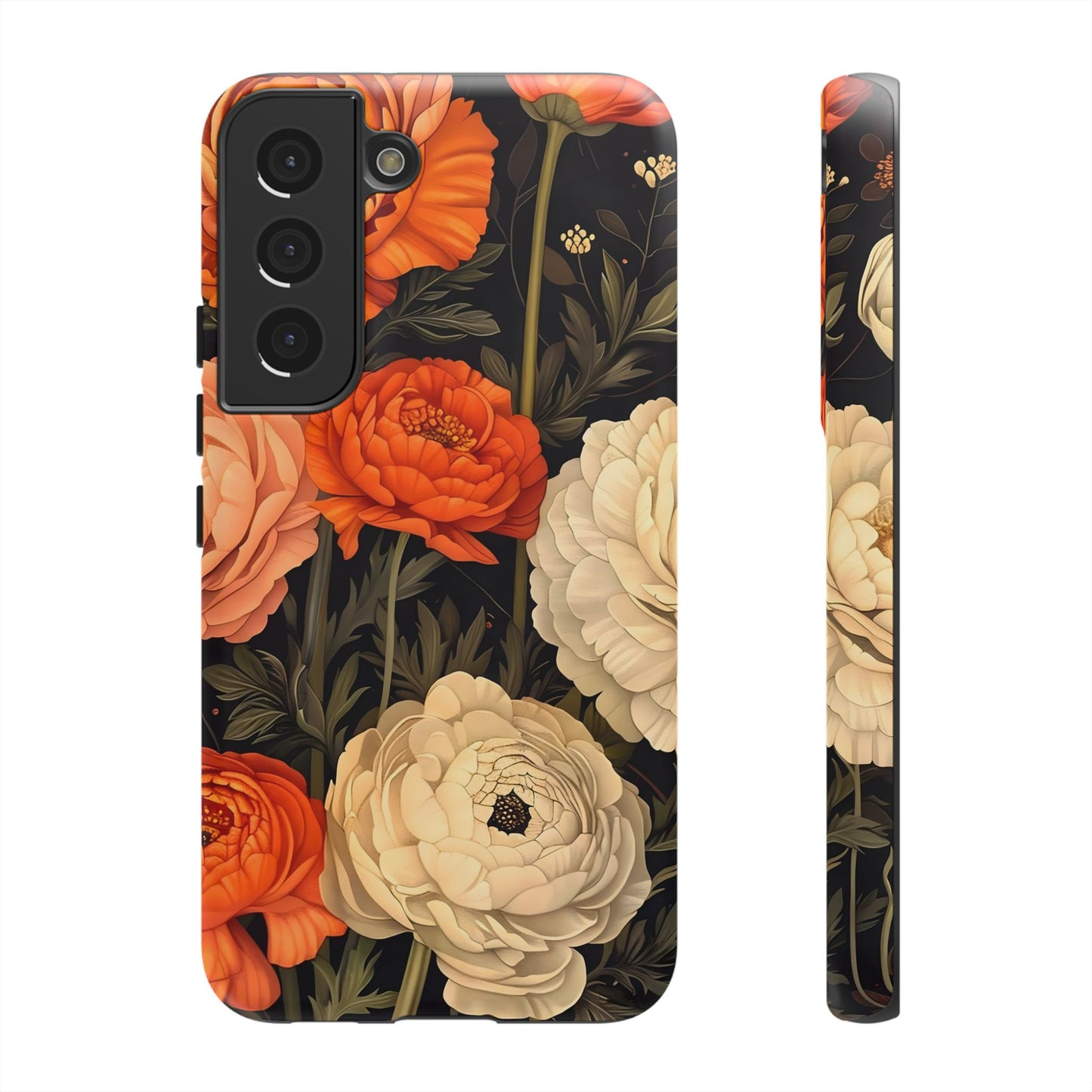 Floral Phone Case with Tough Protection, Blooming Ranunculus Design, Durable Cover, Gift for Flower Lovers, Eco-Friendly Phone Accessory