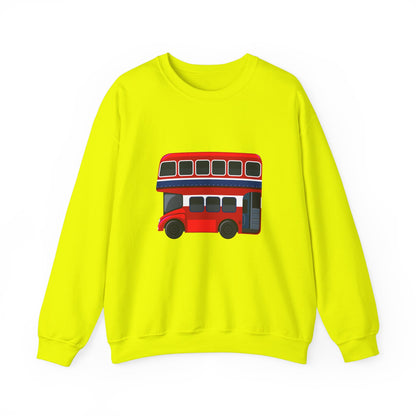 Unisex Heavy Blend™ Crewneck Sweatshirt Trendy - London Transport Red Double-Decker Bus