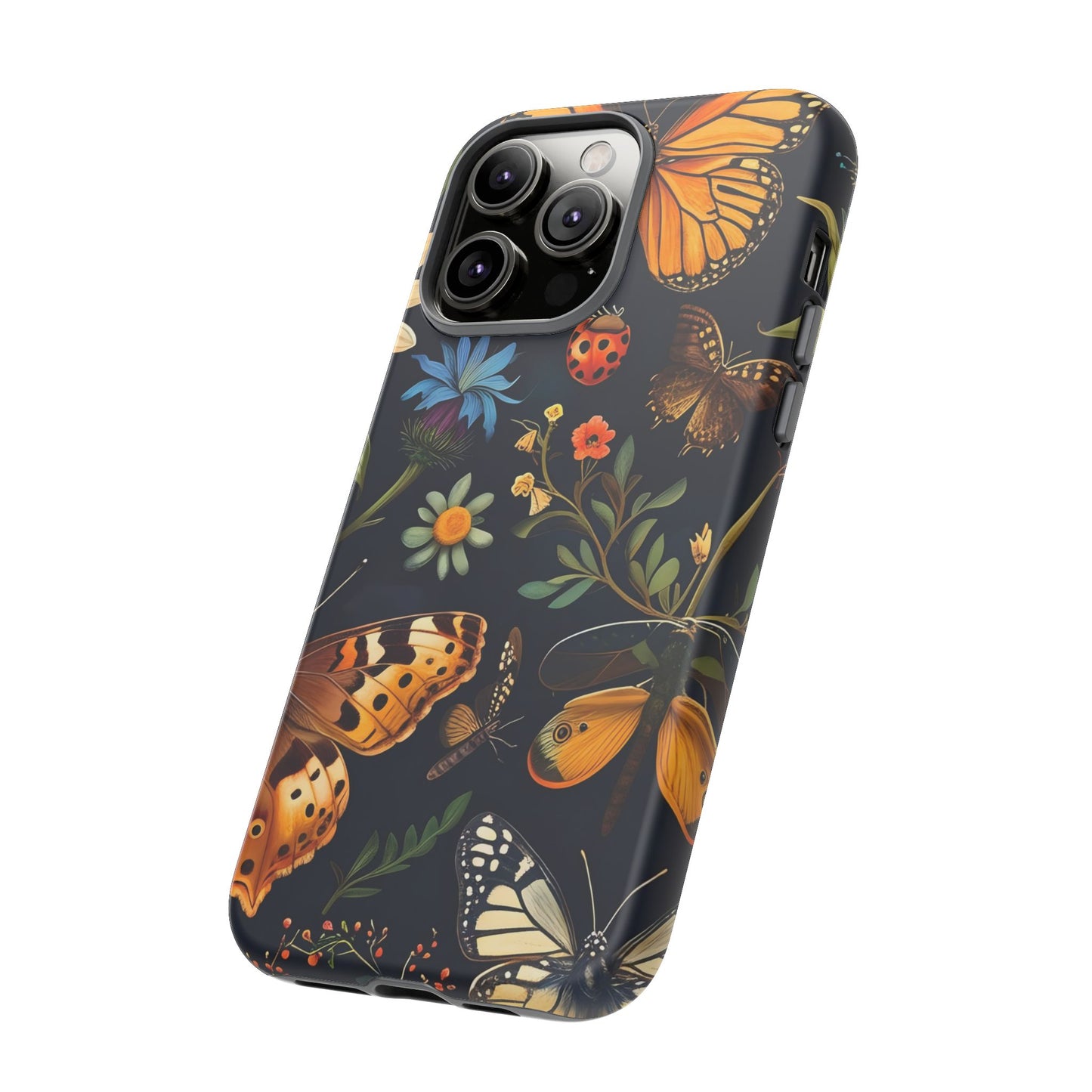 Nature-Inspired Phone Case | Floral Butterfly Design, Tough Phone Cover, Gift for Nature Lovers, Cute Butterfly Case, Home Decor