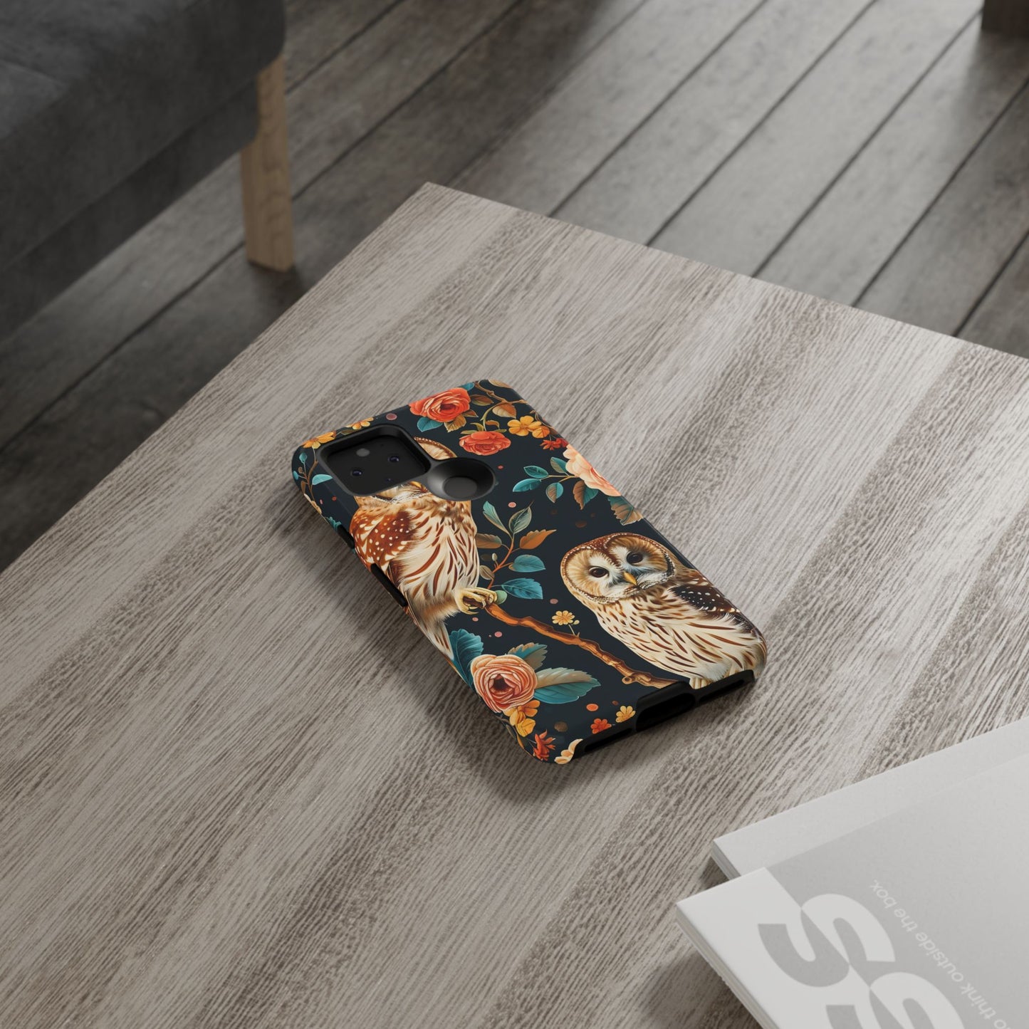 Owl Phone Case with Floral Design, Tough Phone Cover for Nature Lovers, Gift for Bird Enthusiasts, Stylish Protection for Smartphones, [...]