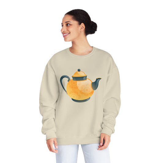 Unisex NuBlend® Crewneck Sweatshirt - Classic British Tea Kettle - Timeless Elegance in Tea Time