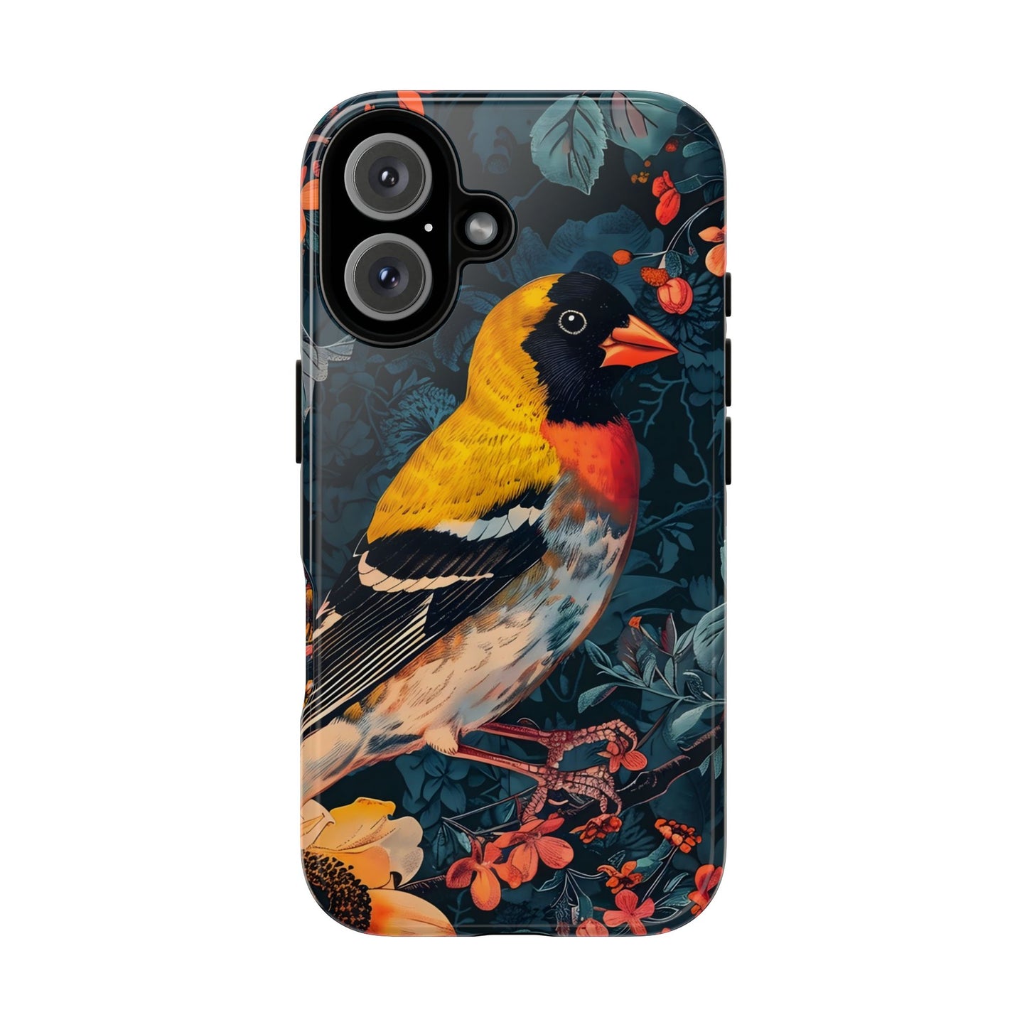 Vibrant Bird Phone Case - Tough Cases, Nature Lover Gift, Floral Design, Eco-Friendly Accessory, Stylish Mobile Protection