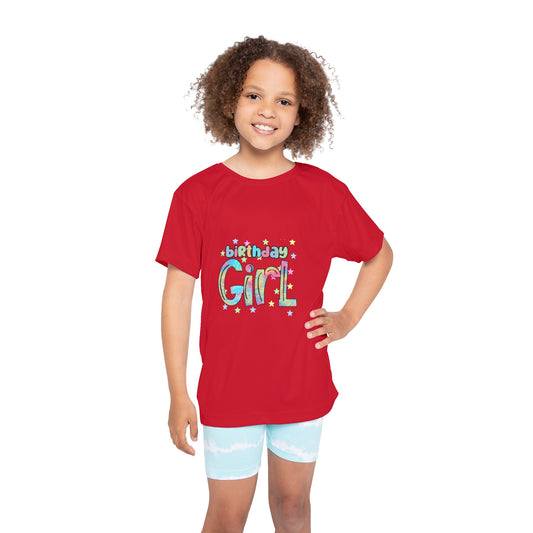 Sports Jersey for Kids - Birthday Girl Pink Rainbow Animal Print Clipart - Fun Celebration Tee
