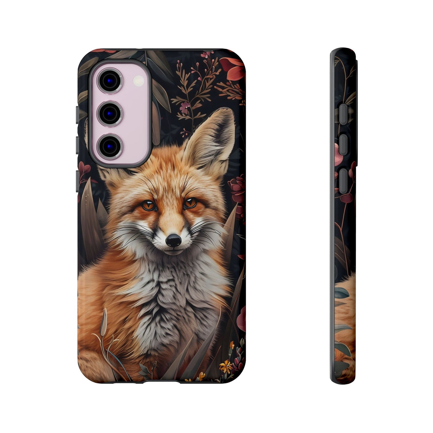 Fox Floral Phone Case, Tough Cases for Animal Lovers, Nature Themed Gift, Cute Phone Cover, Wild Fox Protector
