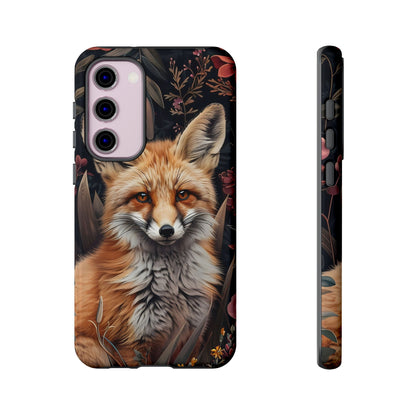 Fox Floral Phone Case, Tough Cases for Animal Lovers, Nature Themed Gift, Cute Phone Cover, Wild Fox Protector