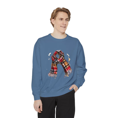 Unisex Garment-Dyed Sweatshirt - Classic British Plaid Scarf