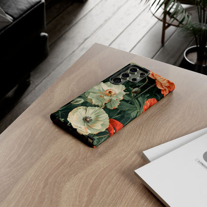 Floral Phone Case - Tough Cases, Botanical Design, Gift for Friends, Trendy Mobile Cover, Personalized Phone Accessory