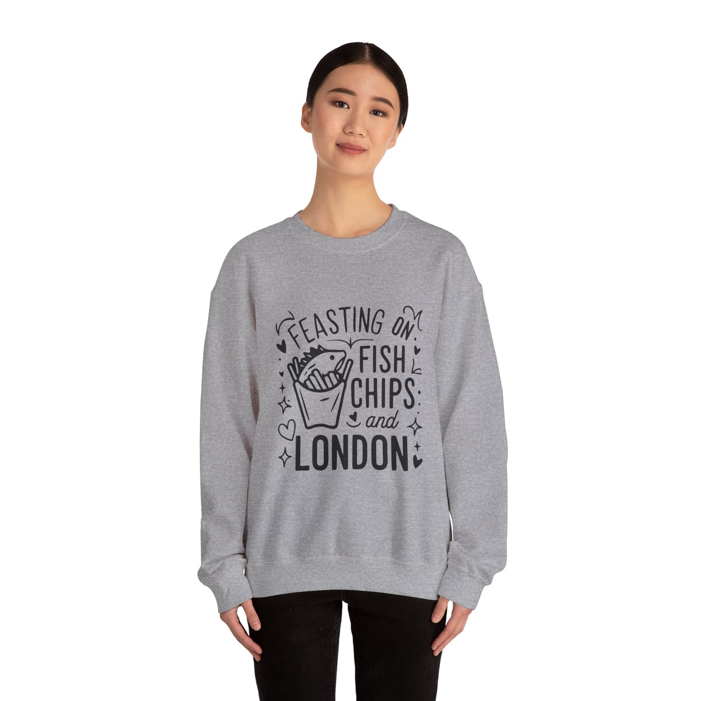 Unisex Heavy Blend™ Crewneck Sweatshirt - Fish Chips and London