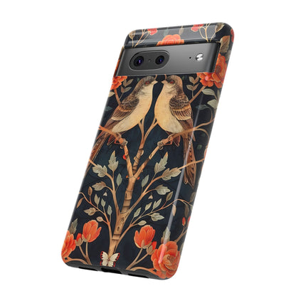 Floral Phone Case – Tough Cases with Bird Design, Unique Gift for Nature Lovers, Stylish Tech Accessory, Phone Cover, Artistic Case