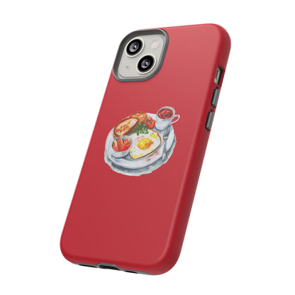 Breakfast-Inspired Phone Case, Tough Phone Covers, Foodie Gifts, Unique Accessories, Cute Kitchen Decor, Red Phone Case