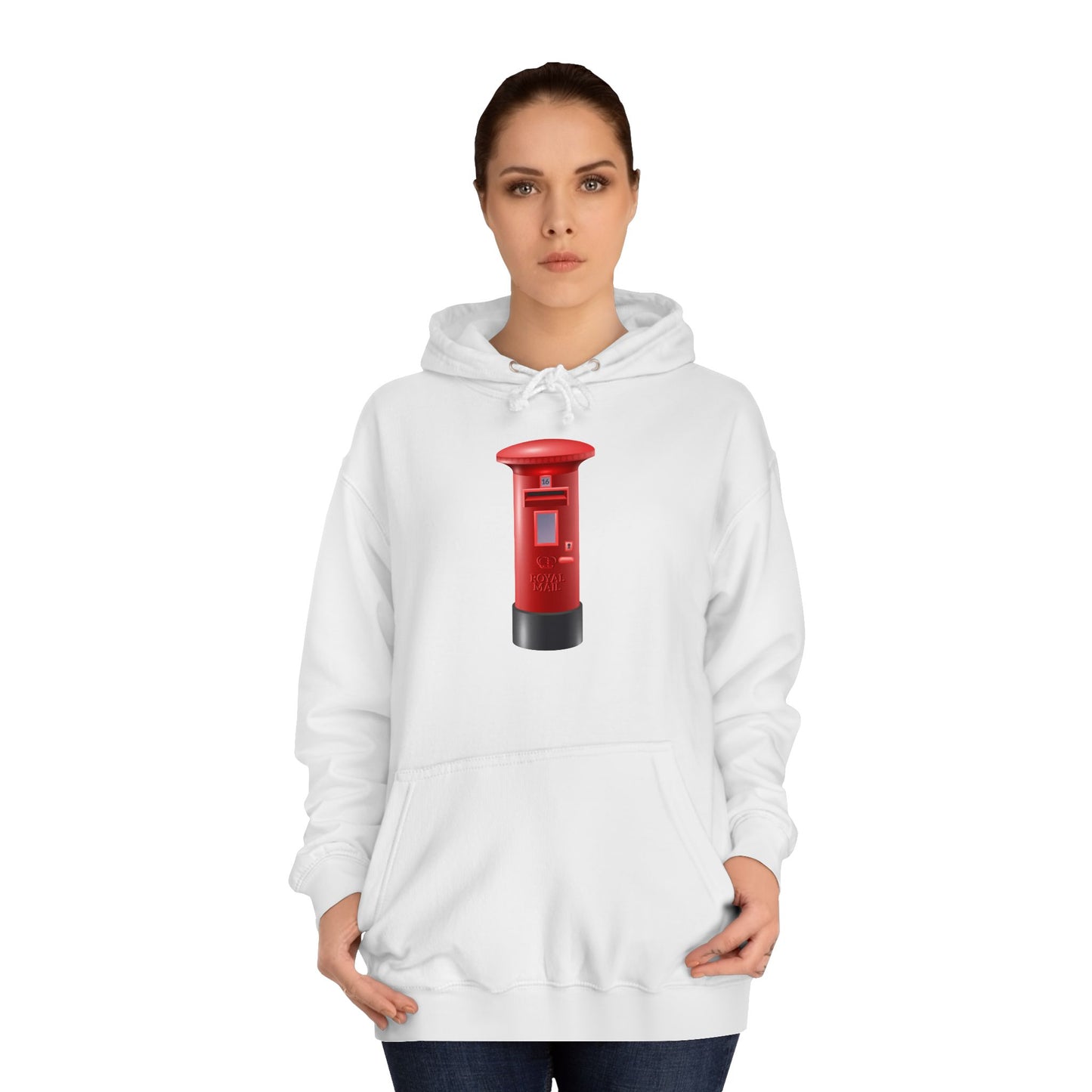 Unisex College Hoodie - Classic UK Royal Mailbox Design - British Postbox Icon
