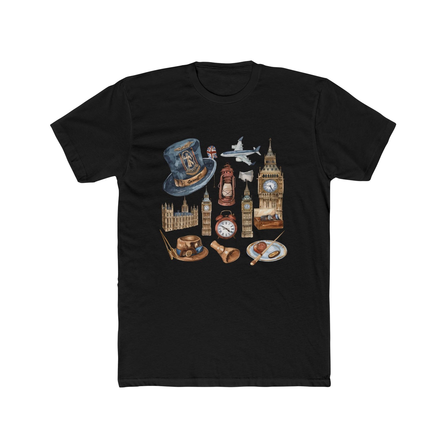 Vintage England Icons Trendy Unisex Cotton Crew Tee