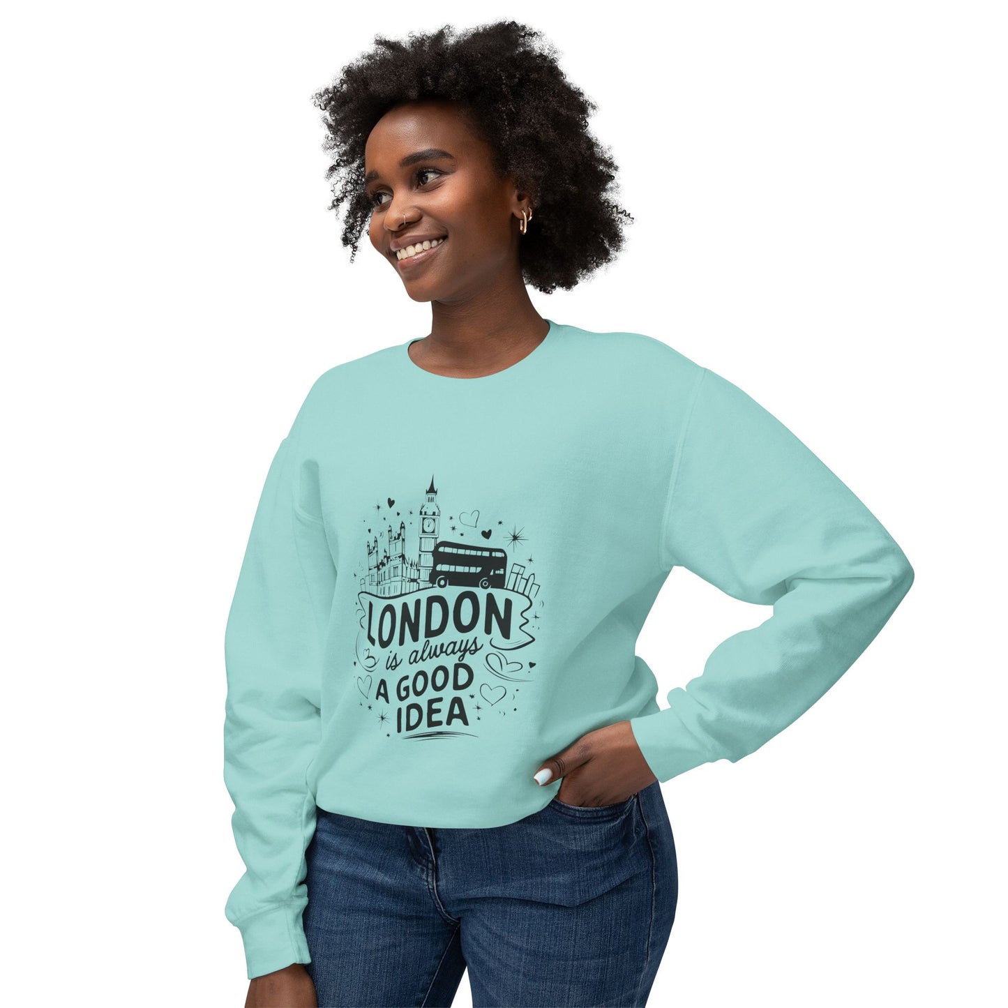 Unisex Lightweight Crewneck Sweatshirt - London is always a good idea