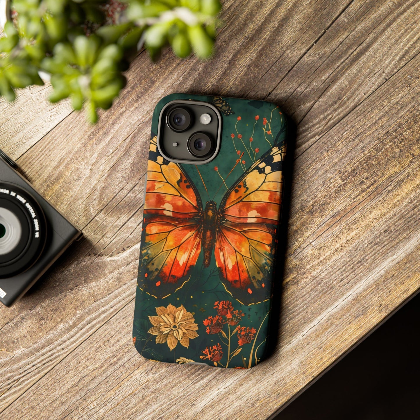 Butterfly Phone Case – Tough Cases for Nature Lovers, Floral Design, Butterfly Art, Unique Gift, Eco-Friendly Protection