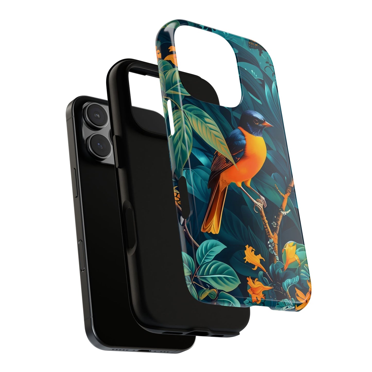 Tough Cases: Vibrant Bird Phone Case, Nature Lover Gift, Eco-Friendly Cover, Floral Design, Spring Decor