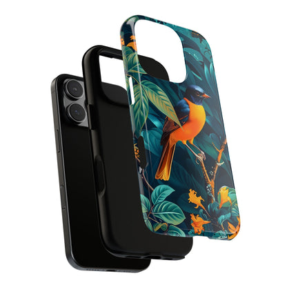 Tough Cases: Vibrant Bird Phone Case, Nature Lover Gift, Eco-Friendly Cover, Floral Design, Spring Decor
