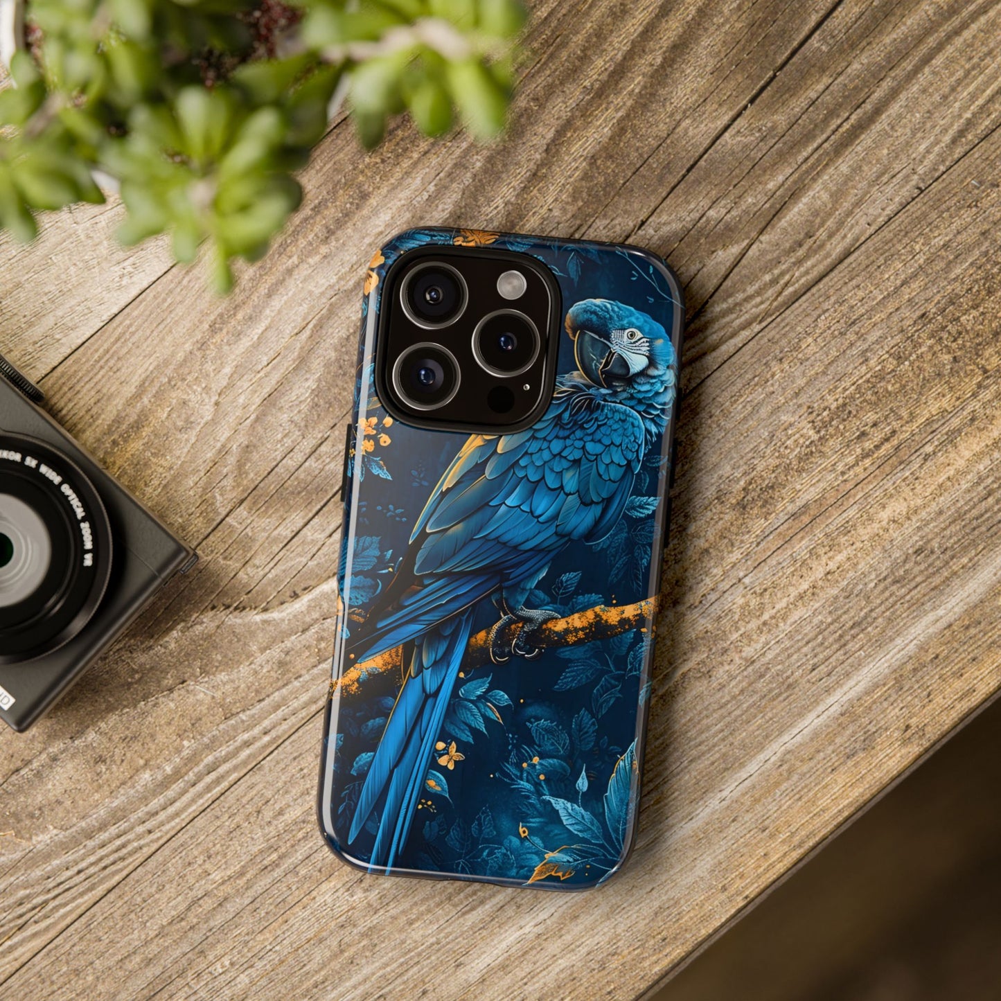 Tough Cases - Vibrant Blue Parrot Phone Case, Tropical Bird Phone Cover, Nature Lover Gift, Eco-Friendly Accessories, Unique Wildlife Decor