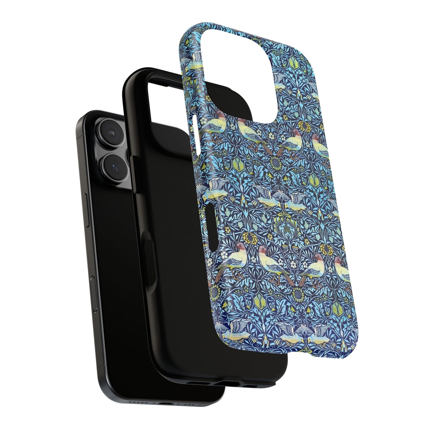 Bird and Floral Pattern Phone Case, Tough Cases, Gift for Nature Lovers, Eco-friendly, Custom Phone Accessories, All-Occasion