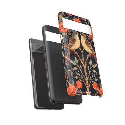 Floral Phone Case – Tough Cases with Bird Design, Unique Gift for Nature Lovers, Stylish Tech Accessory, Phone Cover, Artistic Case
