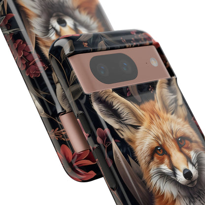Fox Floral Phone Case, Tough Cases for Animal Lovers, Nature Themed Gift, Cute Phone Cover, Wild Fox Protector