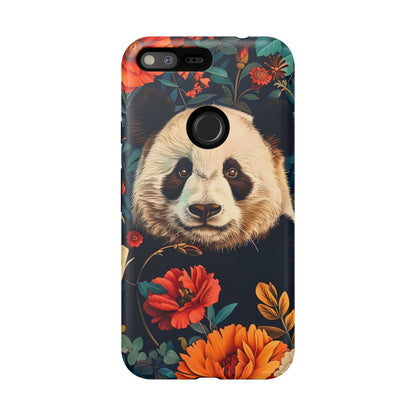 Panda Floral Phone Case, Tough Cases, Cute Animal Case, Floral Design, Gifts for Animal Lovers, Phone Accessories