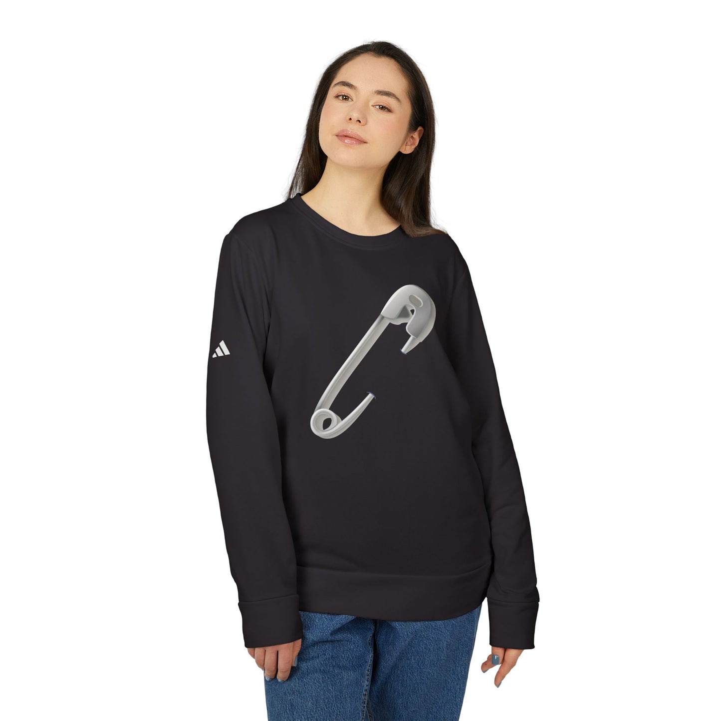 Unisex Fleece Crewneck Sweatshirt - Safety Pin Design - Cozy - Stylish - Perfect for Every Occasion