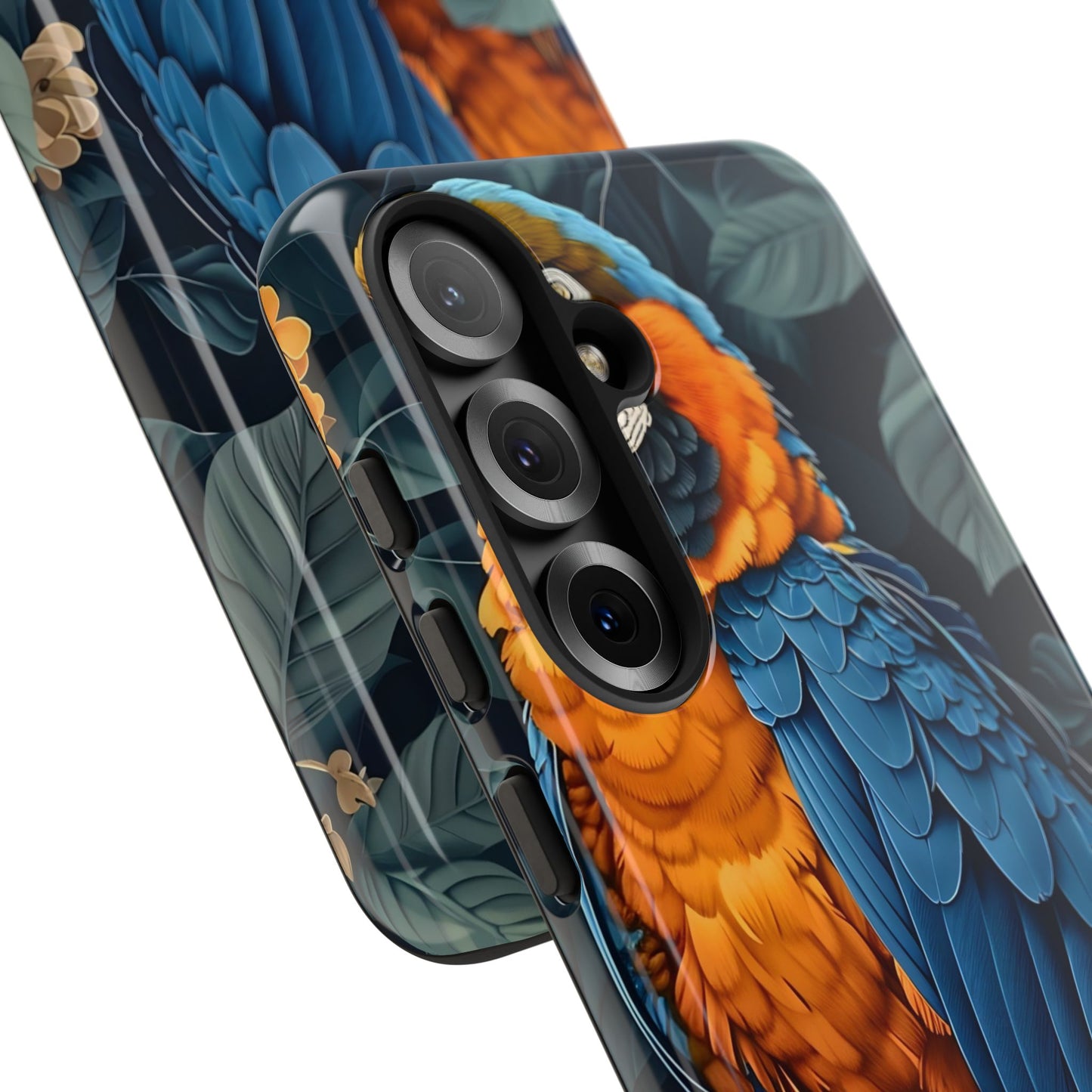 Tropical Parrot Phone Case - Tough Cases, Colorful Phone Cover, Nature Lover Gift, Floral Design, Bird Lover Accessory