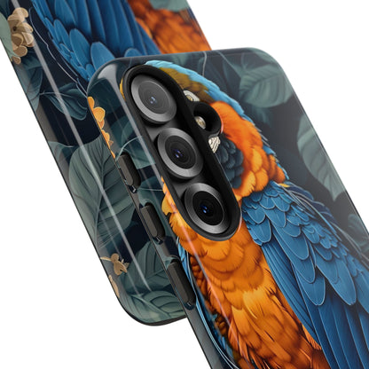 Tropical Parrot Phone Case - Tough Cases, Colorful Phone Cover, Nature Lover Gift, Floral Design, Bird Lover Accessory