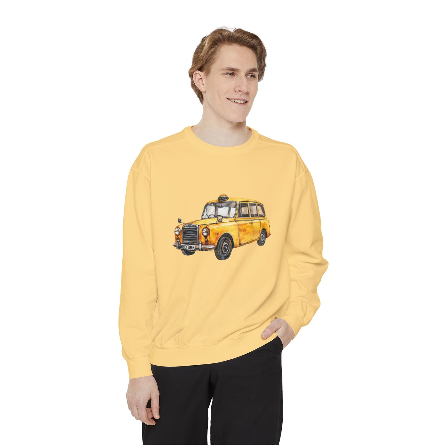 Unisex Garment-Dyed Sweatshirt Elegant - British Vintage Car