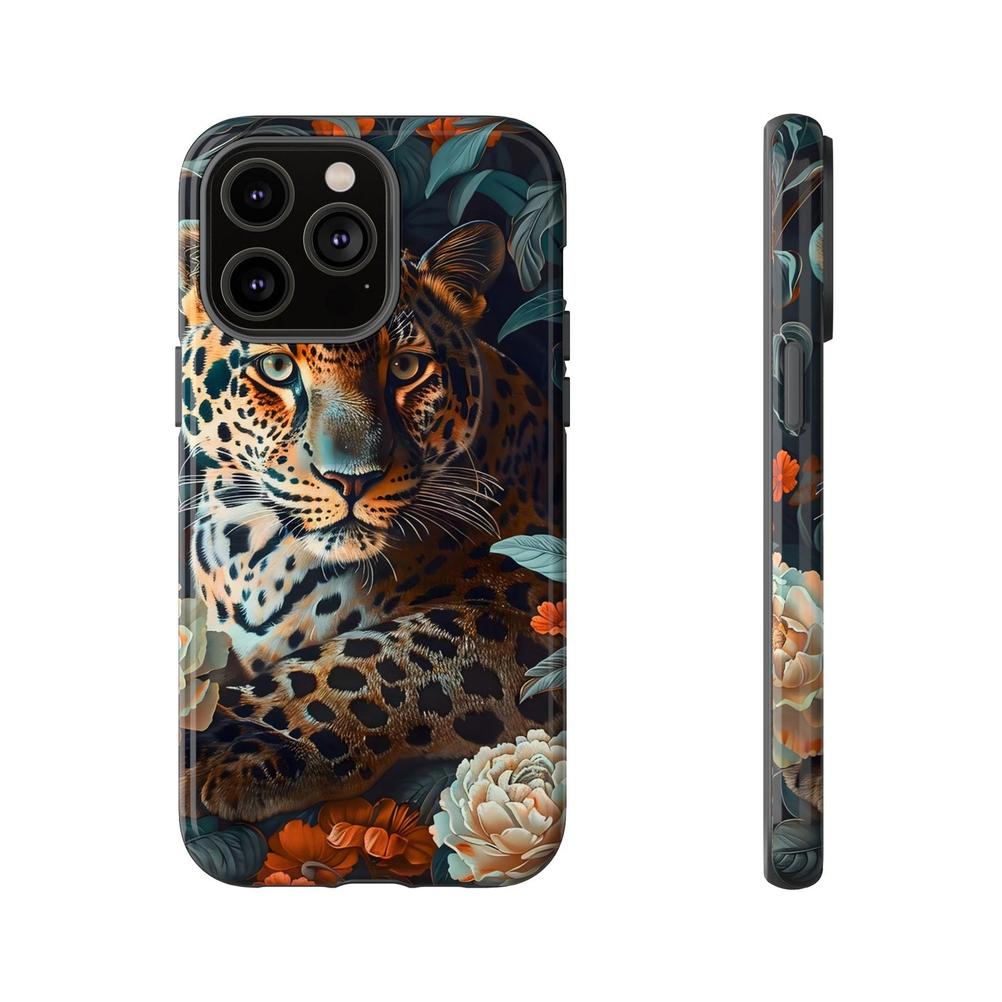 Wildlife Phone Case with Leopard Design | Tough Cases, Animal Prints, Floral Phone Cover, Gift for Nature Lovers, Unique Phone Accessories