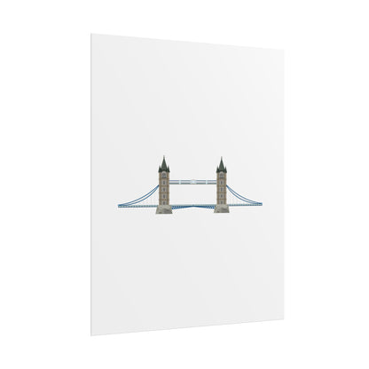 Tower Bridge Rolled Poster, London City Decor, Wall Art, Gift for Travelers, Home Aesthetic, UK Wall Art