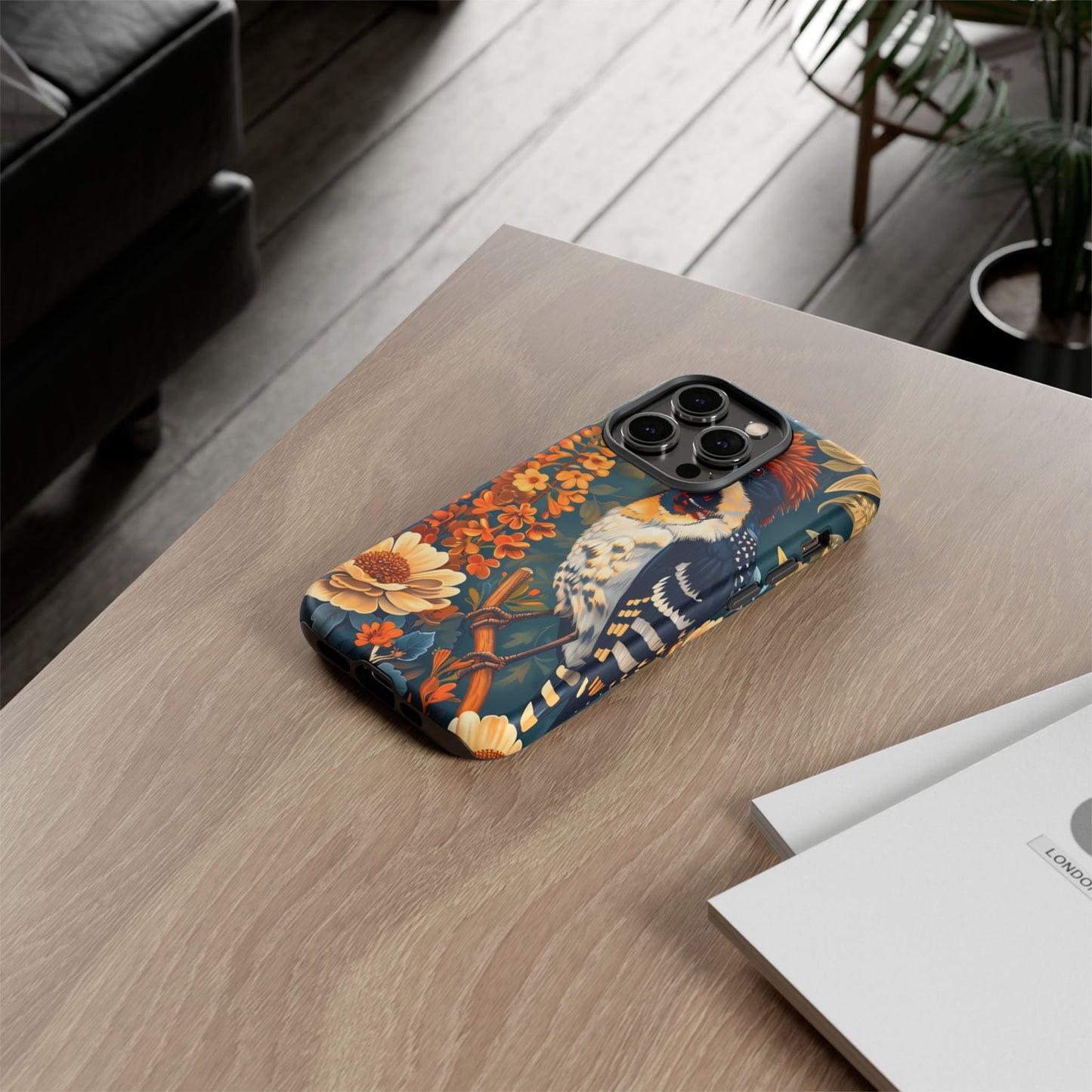 Tough Cases: Floral Bird Phone Case, Vintage Style Cover, Nature Lover Gift, Botanical Design, Spring Inspire Fashion